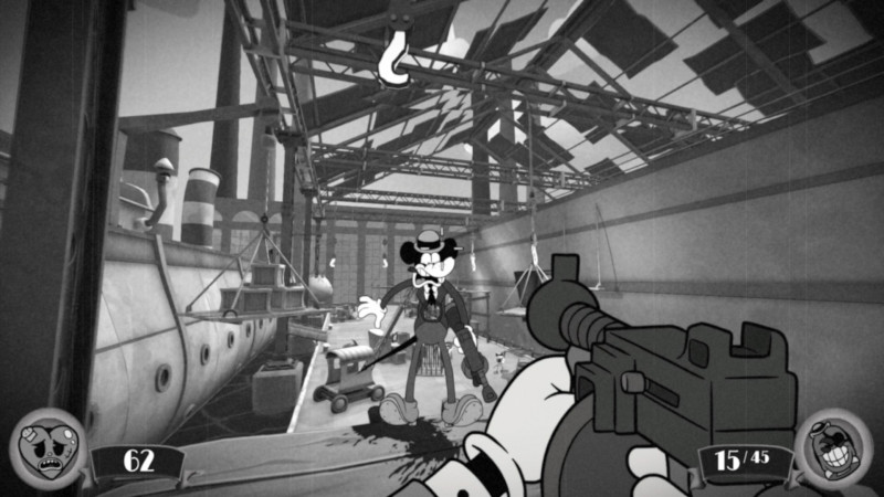 mouse fumi games 1930s vintage cartoon noir first person shooter FPS gameplay trailer