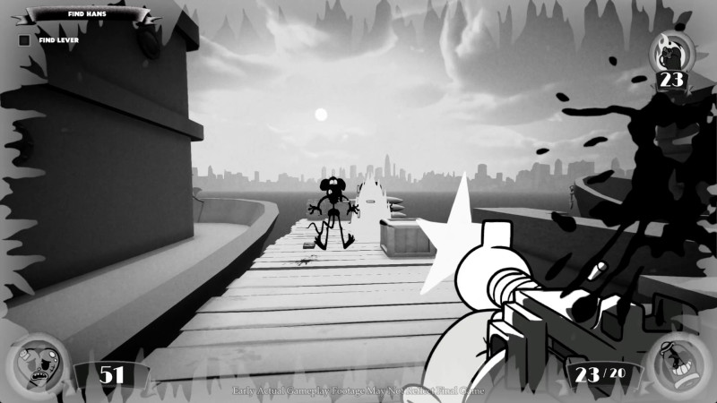 mouse fumi games 1930s vintage cartoon noir first person shooter FPS gameplay trailer