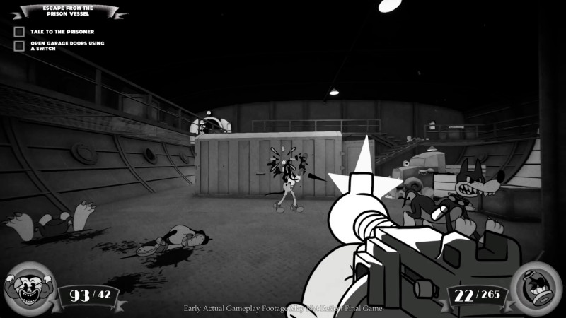 mouse fumi games 1930s vintage cartoon noir first person shooter FPS gameplay trailer